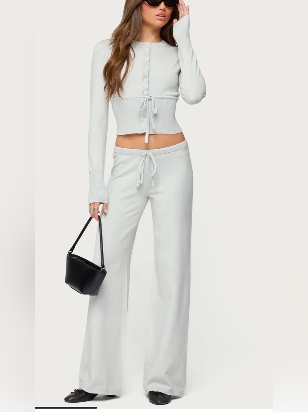 Edikted set soft knit cardigan and pant